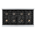 ZLINE Autograph Edition 48 in. 6.7 cu. ft. Paramount Gas Range with 8 Burner DuoPro™ Cooktop and Dual Ovens with White Matte Doors and Champagne Bronze Accents, Open Box-Good Condition