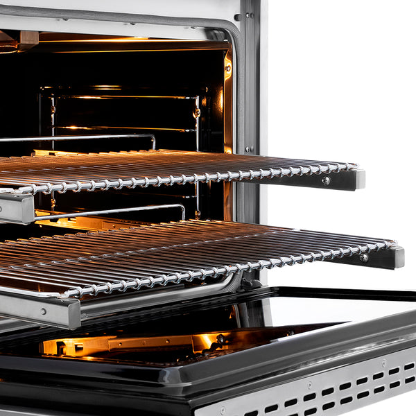 ZLINE Autograph Edition 36 in. 5.2 cu. ft. Paramount Gas Range with 6 Burner DuoPro™ Cooktop and Convection Gas Oven in Stainless Steel with Polished Gold Helix Handle and Accents (PSGRZ-36-KG)