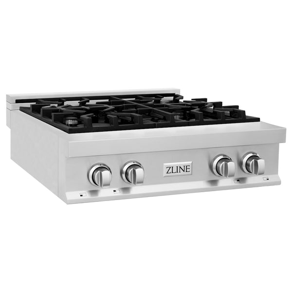 ZLINE 30 in. Legacy Gas Rangetop with 4 Burners and Porcelain Cooktop in Stainless Steel, Open Box-Great Condition