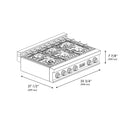 ZLINE 36 in. Legacy Gas Rangetop with 6 Burners and Porcelain Cooktop in Stainless Steel with Griddle (RT-GR-36)