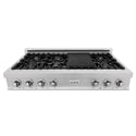 ZLINE 48 in. Legacy Gas Rangetop with 7 Burners and Porcelain Cooktop in Satin Stainless Steel, Open Box-Great Condition