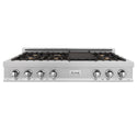 ZLINE 48 in. Legacy Gas Rangetop with 6 Brass Burners and Porcelain Cooktop in Satin Stainless Steel (RTS-BR-48)
