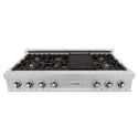 ZLINE 48 in. Legacy Gas Rangetop with 6 Brass Burners and Porcelain Cooktop in Satin Stainless Steel (RTS-BR-48)