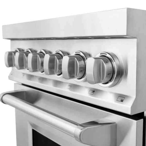 ZLINE 24 in. 2.8 cu. ft. Legacy Induction Range with 4 Element Cooktop and Electric Convection Oven in Stainless Steel, Open Box-Great Condition