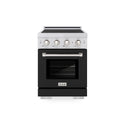 ZLINE 24 in. 3.2 cu. ft. Paramount Induction Range with 3 Element Cooktop and Electric Convection Oven in Stainless Steel with Black Matte Door (SINR-BLM-24)