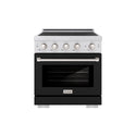 ZLINE 30 in. 4.2 cu. ft. Paramount Induction Range with 4 Element Cooktop and Electric Convection Oven in Stainless Steel with Black Matte Door (SINR-BLM-30)