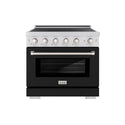 ZLINE 36 in. 5.2 cu. ft. Paramount Induction Range with 5 Element Cooktop and Electric Convection Oven in Stainless Steel with Black Matte Door (SINR-BLM-36)