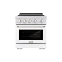 ZLINE 30 in. 4.2 cu. ft. Paramount Induction Range with 4 Element Cooktop and Electric Convection Oven in Stainless Steel with White Matte Door (SINR-WM-30)