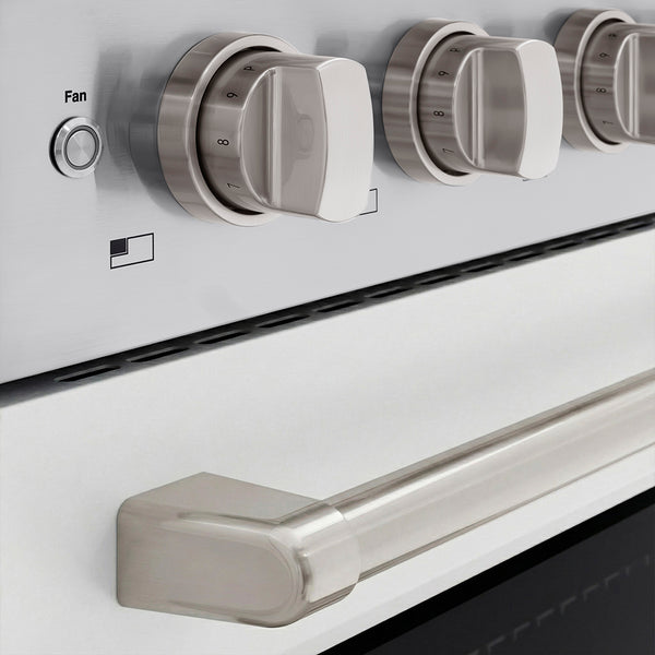 ZLINE 30 in. 4.2 cu. ft. Paramount Induction Range with 4 Element Cooktop and Electric Convection Oven in Stainless Steel with White Matte Door (SINR-WM-30)