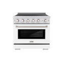ZLINE 36 in. 5.2 cu. ft. Paramount Induction Range with 5 Element Cooktop and Electric Convection Oven in Stainless Steel with White Matte Door (SINR-WM-36)