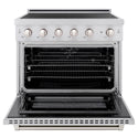 ZLINE 36 in. 5.2 cu. ft. Paramount Induction Range with 5 Element Cooktop and Electric Convection Oven in Stainless Steel, Open Box-Good Condition