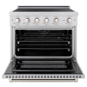 ZLINE 36 in. 5.2 cu. ft. Paramount Induction Range with 5 Element Cooktop and Electric Convection Oven in Stainless Steel, Open Box-Great Condition