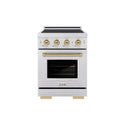 ZLINE Autograph Edition 24 in. 3.2 cu. ft. Paramount Induction Range with 3 Element Cooktop and Electric Convection Oven in Stainless Steel with Champagne Bronze Accents (SINRZ-24-CB)