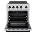 ZLINE Autograph Edition 30 in. 4.2 cu. ft. Paramount Induction Range with 4 Element Cooktop and Electric Convection Oven in Stainless Steel with Matte Black Accents, Open Box-Great Condition