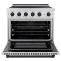 ZLINE Autograph Edition 36 in. 5.2 cu. ft. Paramount Induction Range with 5 Element Cooktop and Electric Convection Oven in Stainless Steel with Matte Black Accents, Open Box-Good Condition