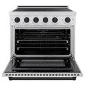ZLINE Autograph Edition 36 in. 5.2 cu. ft. Paramount Induction Range with 5 Element Cooktop and Electric Convection Oven in Stainless Steel with Matte Black Accents, Open Box-Great Condition