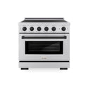 ZLINE Autograph Edition 36 in. 5.2 cu. ft. Paramount Induction Range with 5 Element Cooktop and Electric Convection Oven in Stainless Steel with Matte Black Accents, Open Box-Good Condition