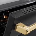 ZLINE Autograph Edition 36 in. 5.2 cu. ft. Paramount Induction Range with 5 Element Cooktop and Electric Convection Oven in Stainless Steel with Black Matte Door and Polished Gold Accents, Open Box-Great Condition