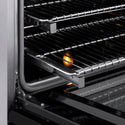 ZLINE Autograph Edition 36 in. 5.2 cu. ft. Paramount Induction Range with 5 Element Cooktop and Electric Convection Oven in Stainless Steel with Black Matte Door and Polished Gold Accents, Open Box-Good Condition