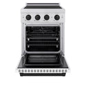 ZLINE Autograph Edition 24 in. 3.2 cu. ft. Paramount Induction Range with 3 Element Cooktop and Electric Convection Oven in Stainless Steel with White Matte Door and Matte Black Accents (SINRZ-WM-24-MB)
