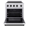 ZLINE Autograph Edition 30 in. 4.2 cu. ft. Paramount Induction Range with 4 Element Cooktop and Electric Convection Oven in Stainless Steel with White Matte Door and Matte Black Accents, Open Box-Good Condition