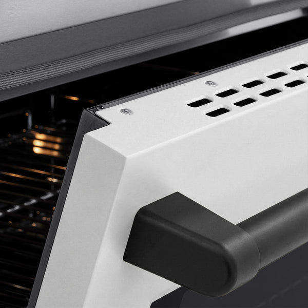 ZLINE Autograph Edition 30 in. 4.2 cu. ft. Paramount Induction Range with 4 Element Cooktop and Electric Convection Oven in Stainless Steel with White Matte Door and Matte Black Accents (SINRZ-WM-30-MB)