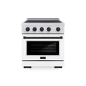 ZLINE Autograph Edition 30 in. 4.2 cu. ft. Paramount Induction Range with 4 Element Cooktop and Electric Convection Oven in Stainless Steel with White Matte Door and Matte Black Accents, Open Box-Good Condition