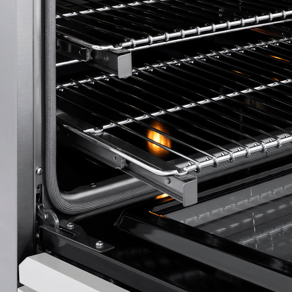 ZLINE Autograph Edition 30 in. 4.2 cu. ft. Paramount Induction Range with 4 Element Cooktop and Electric Convection Oven in Stainless Steel with White Matte Door and Matte Black Accents (SINRZ-WM-30-MB)