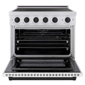 ZLINE Autograph Edition 36 in. 5.2 cu. ft. Paramount Induction Range with 5 Element Cooktop and Electric Convection Oven in Stainless Steel with White Matte Door and Matte Black Accents, Open Box-Good Condition