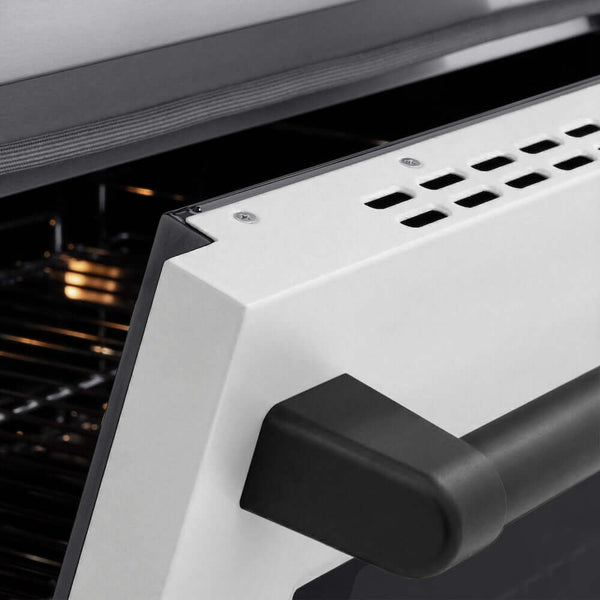 ZLINE Autograph Edition 36 in. 5.2 cu. ft. Paramount Induction Range with 5 Element Cooktop and Electric Convection Oven in Stainless Steel with White Matte Door and Matte Black Accents, Open Box-Good Condition