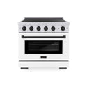 ZLINE Autograph Edition 36 in. 5.2 cu. ft. Paramount Induction Range with 5 Element Cooktop and Electric Convection Oven in Stainless Steel with White Matte Door and Matte Black Accents, Open Box-Good Condition