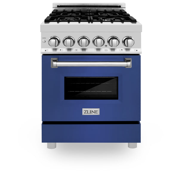 ZLINE 24 in. 2.8 cu. ft. Legacy Dual Fuel Range with 4 Burner Gas Cooktop and Electric Convection Oven