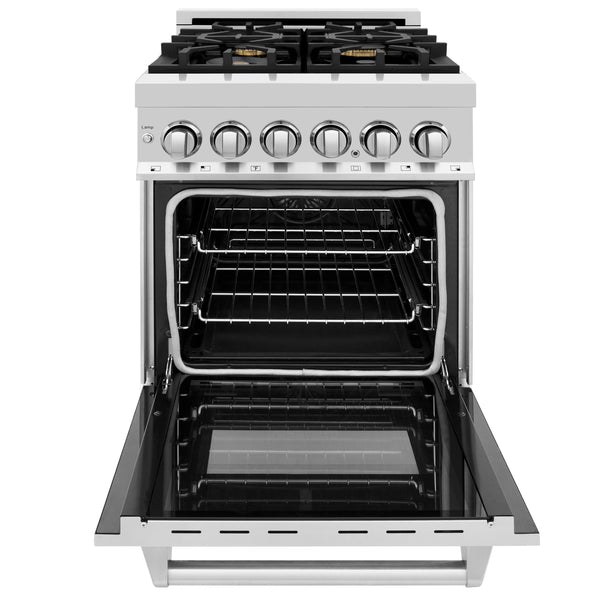 ZLINE 24 in. 2.8 cu. ft. Legacy Dual Fuel Range with 4 Burner Gas Cooktop and Electric Convection Oven