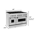 ZLINE 48 in. 6.0 cu. ft. Legacy Dual Fuel Range with Gas Cooktop and 2 Electric Ovens in Stainless Steel with 6 Brass Burners and Griddle (RA-BR-GR-48)