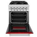 ZLINE 24 in. 2.8 cu. ft. Legacy Dual Fuel Range with 4 Burner Gas Cooktop and Electric Convection Oven