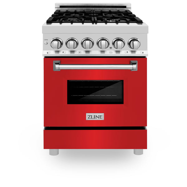 ZLINE 24 in. 2.8 cu. ft. Legacy Dual Fuel Range with 4 Burner Gas Cooktop and Electric Convection Oven