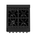 ZLINE 24 in. 2.8 cu. ft. Legacy Dual Fuel Range with 4 Burner Gas Cooktop and Electric Convection Oven in Black Stainless Steel, Open Box-Good Condition