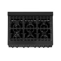 ZLINE 36 in. 4.6 cu. ft. Legacy Dual Fuel Range with 6 Burner Gas Cooktop and Electric Convection Oven in Black Stainless Steel, Open Box-Good Condition