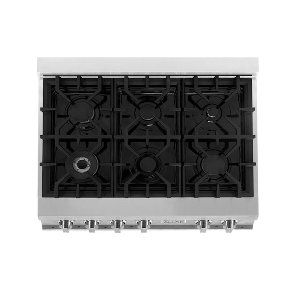 ZLINE 36 in. Legacy Gas Rangetop with 6 Burners and Porcelain Cooktop in Stainless Steel, Open Box-Good Condition
