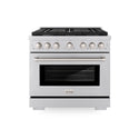 ZLINE 36 in. 5.2 cu. ft. Paramount Dual Fuel Range with 6 Burner Gas Cooktop and Electric Convection Oven in Stainless Steel, Open Box-Great Condition