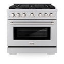ZLINE 36 in. 5.2 cu. ft. Paramount Dual Fuel Range with 6 Burner Gas Cooktop and Electric Convection Oven in Stainless Steel, Open Box-Great Condition