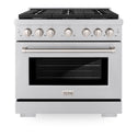 ZLINE 36 in. 5.2 cu. ft. Paramount Dual Fuel Range with 6 Burner Gas Cooktop and Electric Convection Oven in Stainless Steel, Open Box-Good Condition