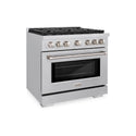 ZLINE 36 in. 5.2 cu. ft. Paramount Dual Fuel Range with 6 Burner Gas Cooktop and Electric Convection Oven in Stainless Steel, Open Box-Great Condition