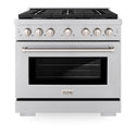 ZLINE 36 in. 5.2 cu. ft. Paramount Gas Range with 6 Burner Cooktop and Convection Gas Oven in Stainless Steel, Open Box-Great Condition