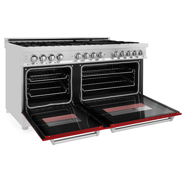 ZLINE 60 in. 7.4 cu. ft. Legacy Dual Fuel Range with 9 Burner Gas Cooktop and 2 Electric Convection Ovens