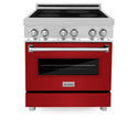 ZLINE 30 in. 4.0 cu. ft. Legacy Induction Range with 4 Element Cooktop and Electric Oven in Stainless Steel and Red Gloss Door, Open Box-Great Condition
