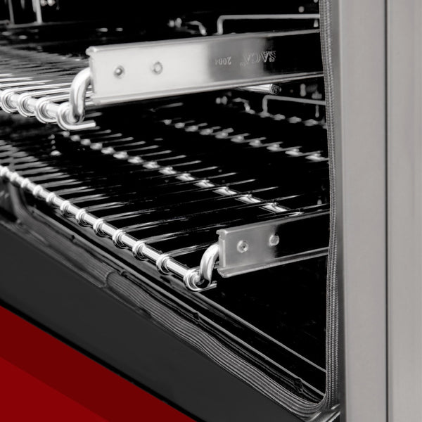 ZLINE 36 in. 4.6 cu. ft. Legacy Induction Range with 5 Element Cooktop and Electric Oven in Stainless Steel and Red Gloss Door, Open Box-Great Condition