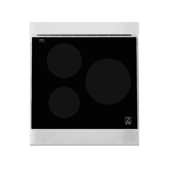 ZLINE 24 in. 2.8 cu. ft. Legacy Induction Range with 4 Element Cooktop and Electric Oven in Stainless Steel and Red Matte Door, Open Box-Great Condition