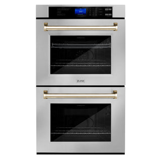 Buy gold ZLINE 30&quot; Autograph Edition Double Wall Oven with Self Clean and True Convection in Stainless Steel (AWDZ-30)