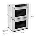 ZLINE 30 in. Professional True Convection Double Wall Oven with Air Fry and Self Clean in Stainless Steel (WAD-30)